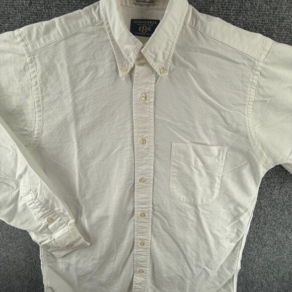 Gitman Bros Button-Down USA 14.5 34 TTX Cotton Oxford White Men Shirt Pocket - Picture 1 of 16
